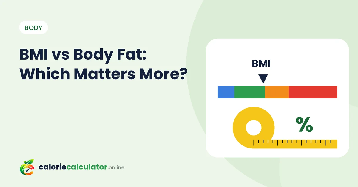 BMI scale and measuring tape comparing BMI and body fat percentage